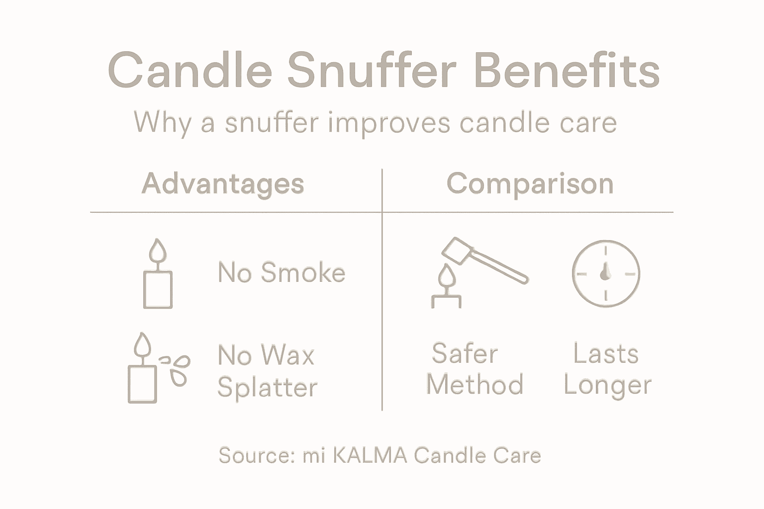 Infographic summarizing candle snuffer advantages