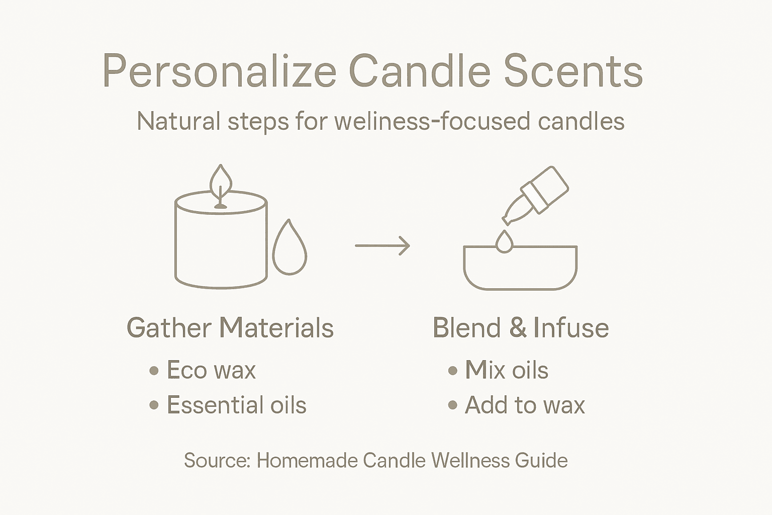 Infographic outlining natural candle personalization steps