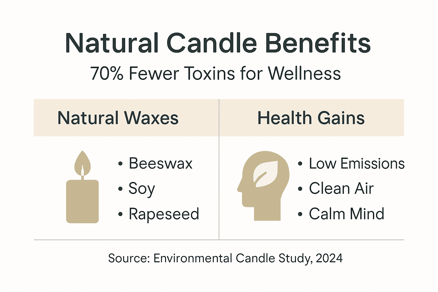 Infographic comparing natural candle benefits