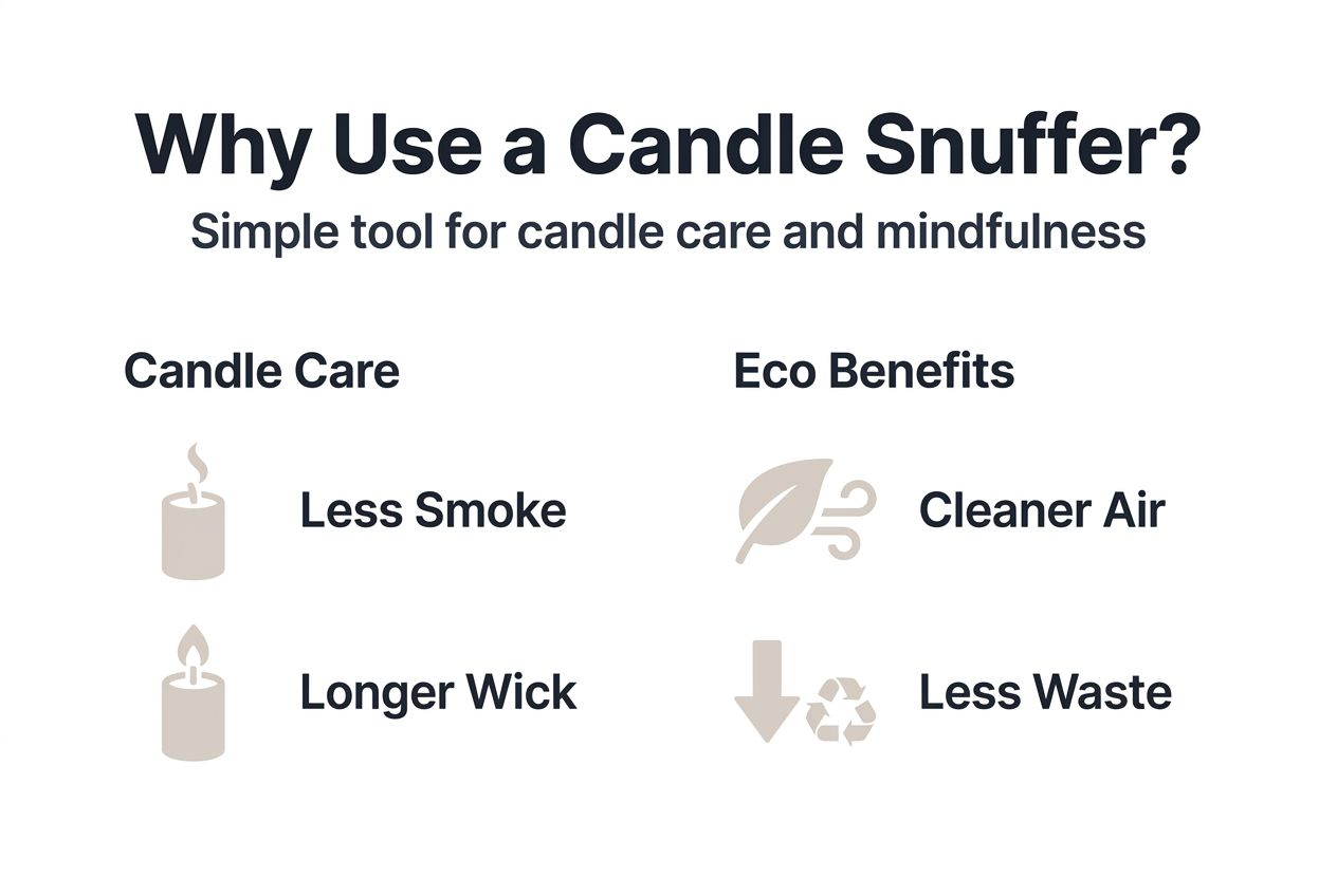 Infographic showing candle snuffer benefits