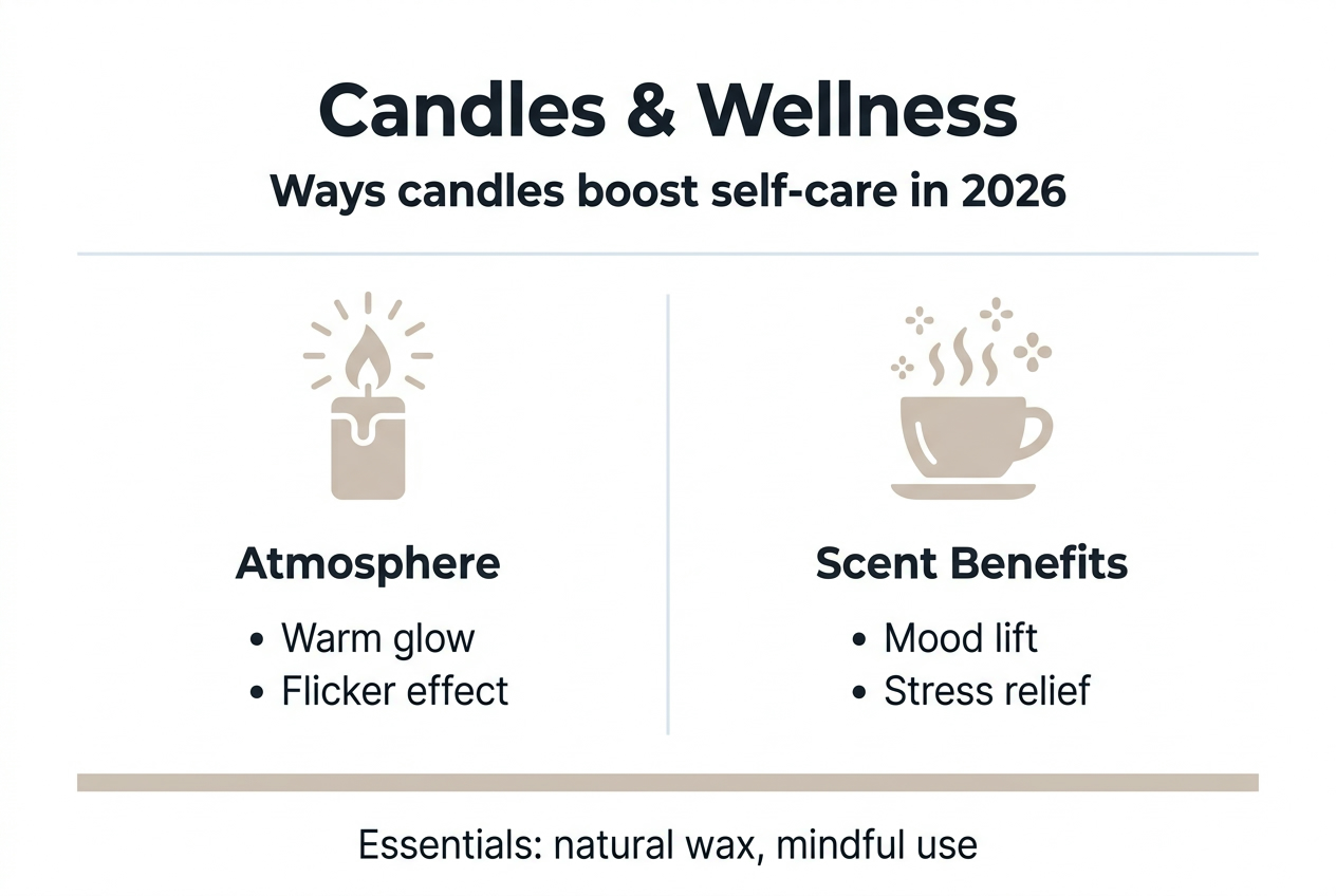Infographic showing candle wellness key benefits