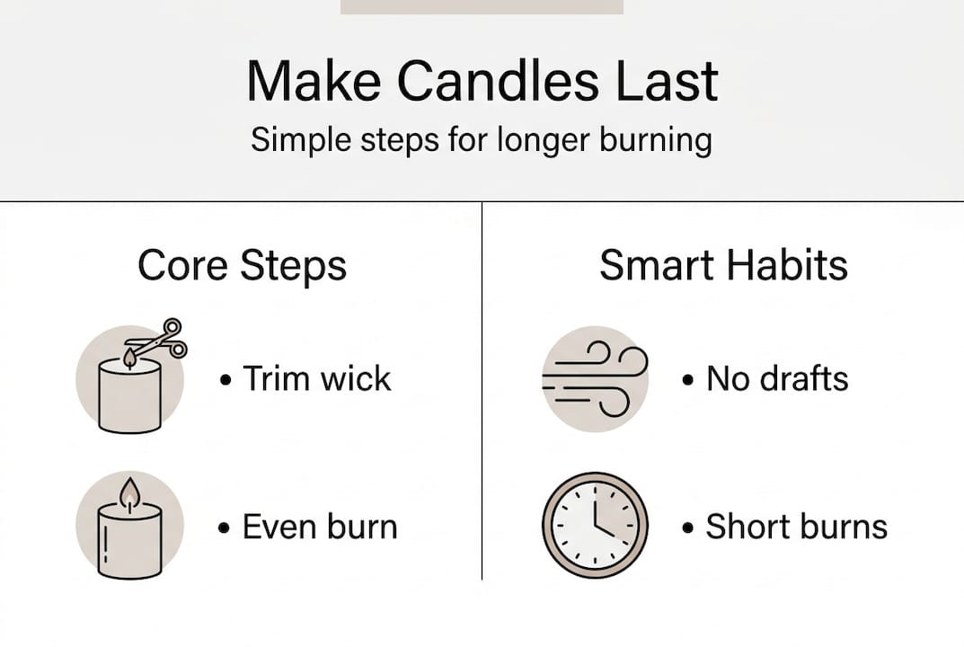 Infographic steps for making candles last longer