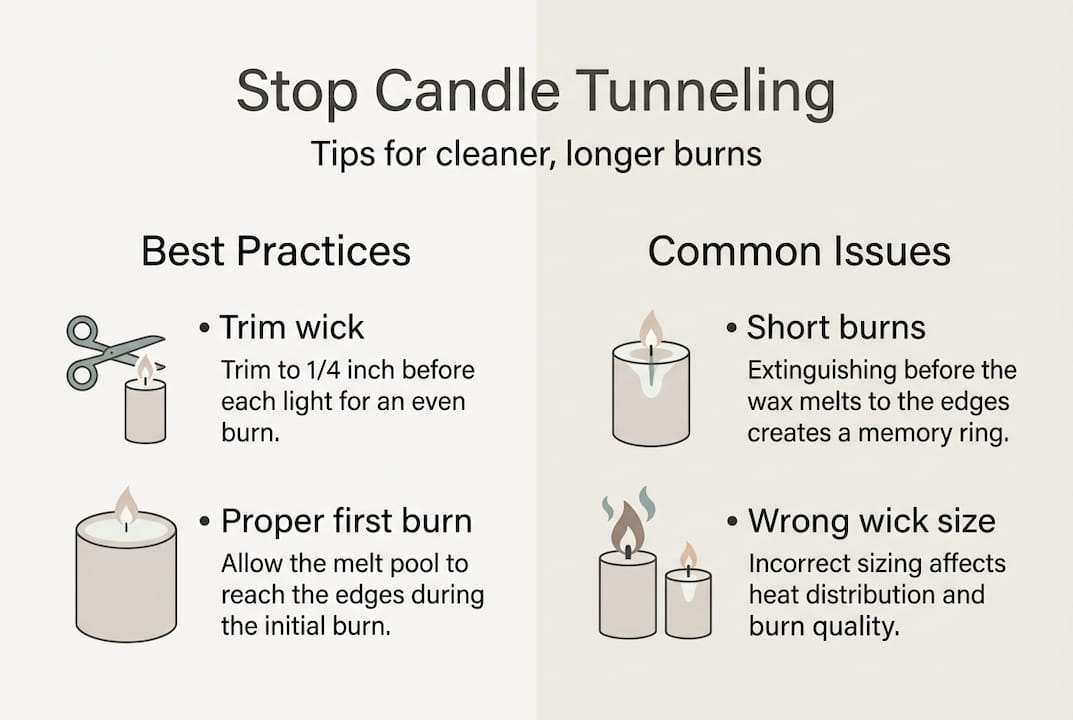 Infographic about preventing candle tunneling