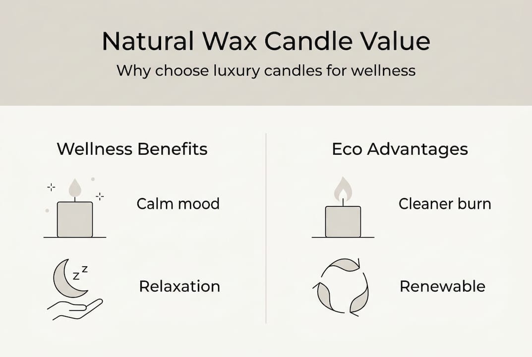 Infographic on natural wax luxury candle benefits