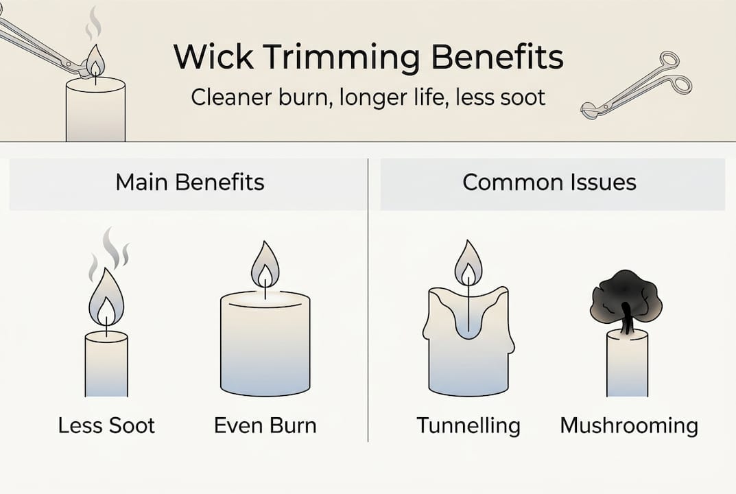 Infographic wick trimmer benefits and issues