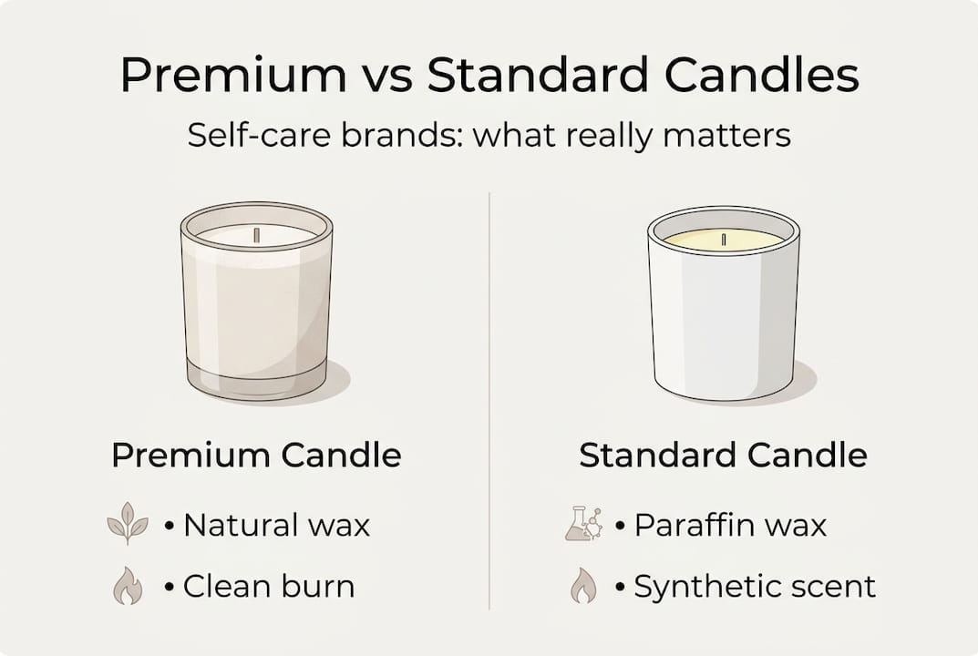 Infographic comparing premium and standard candles