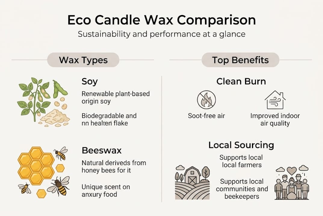 Infographic comparing eco candle wax types