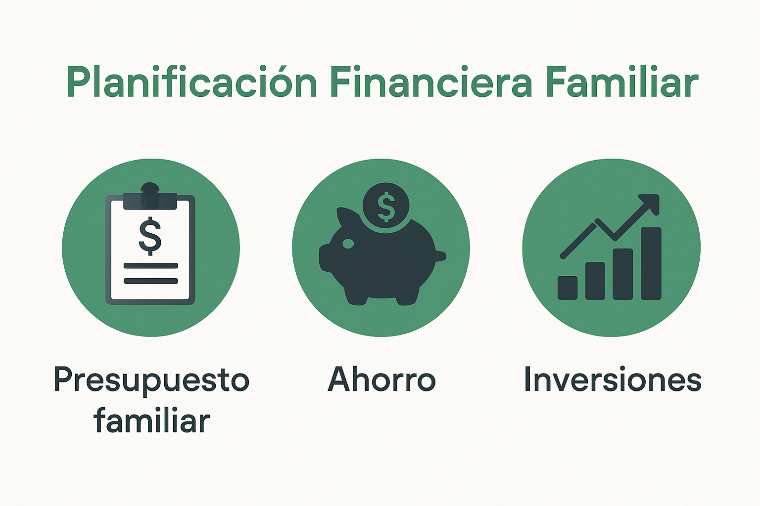 Infografía sobre componentes clave de la planificación financiera familiar