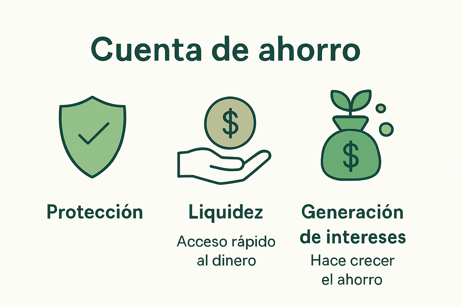 Infografía sobre características y beneficios de una cuenta de ahorro