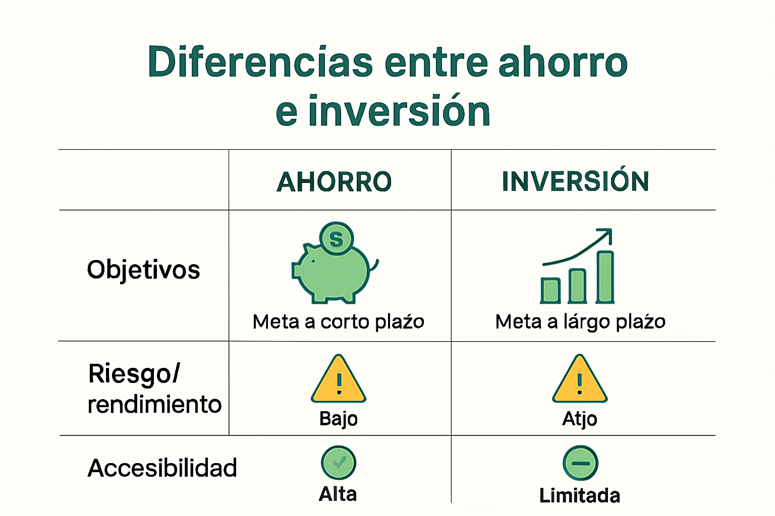 Comparativa gráfica entre ahorro e inversión para familias hispanas