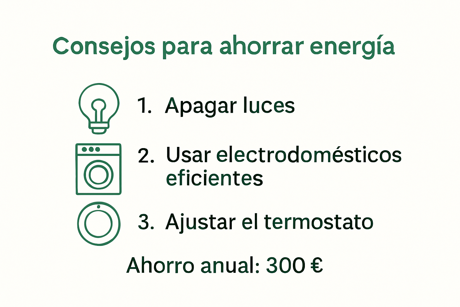 Infografía con cinco consejos clave para ahorrar energía en casa