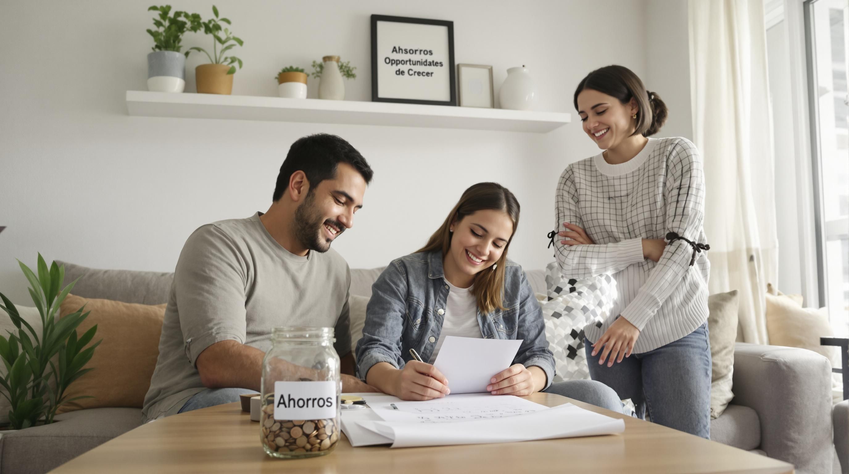 Latino parents teaching teen savings and budgeting
