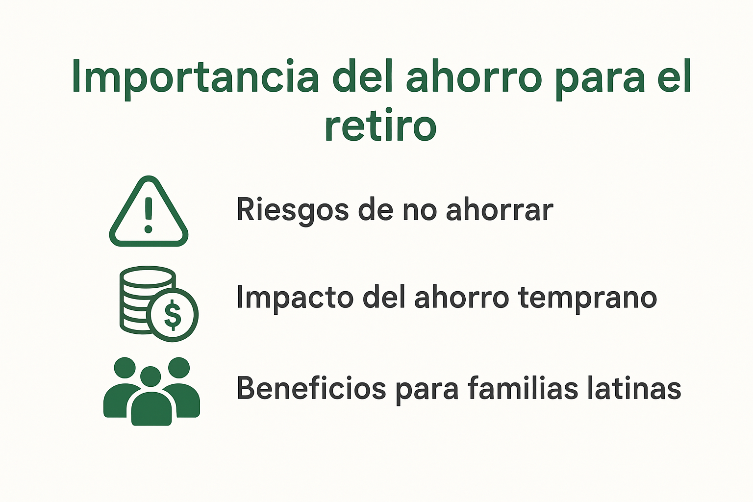 Infografía sobre importancia del ahorro para el retiro y sus beneficios clave