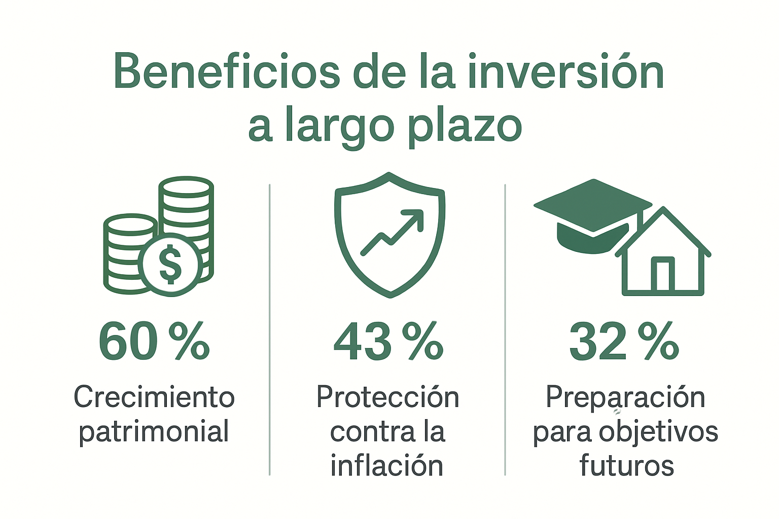 Infografía sobre beneficios de invertir a largo plazo
