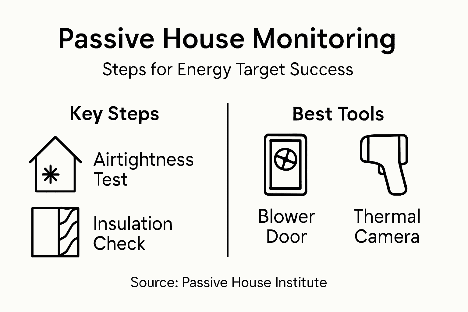 Infographic on Passive House monitoring steps