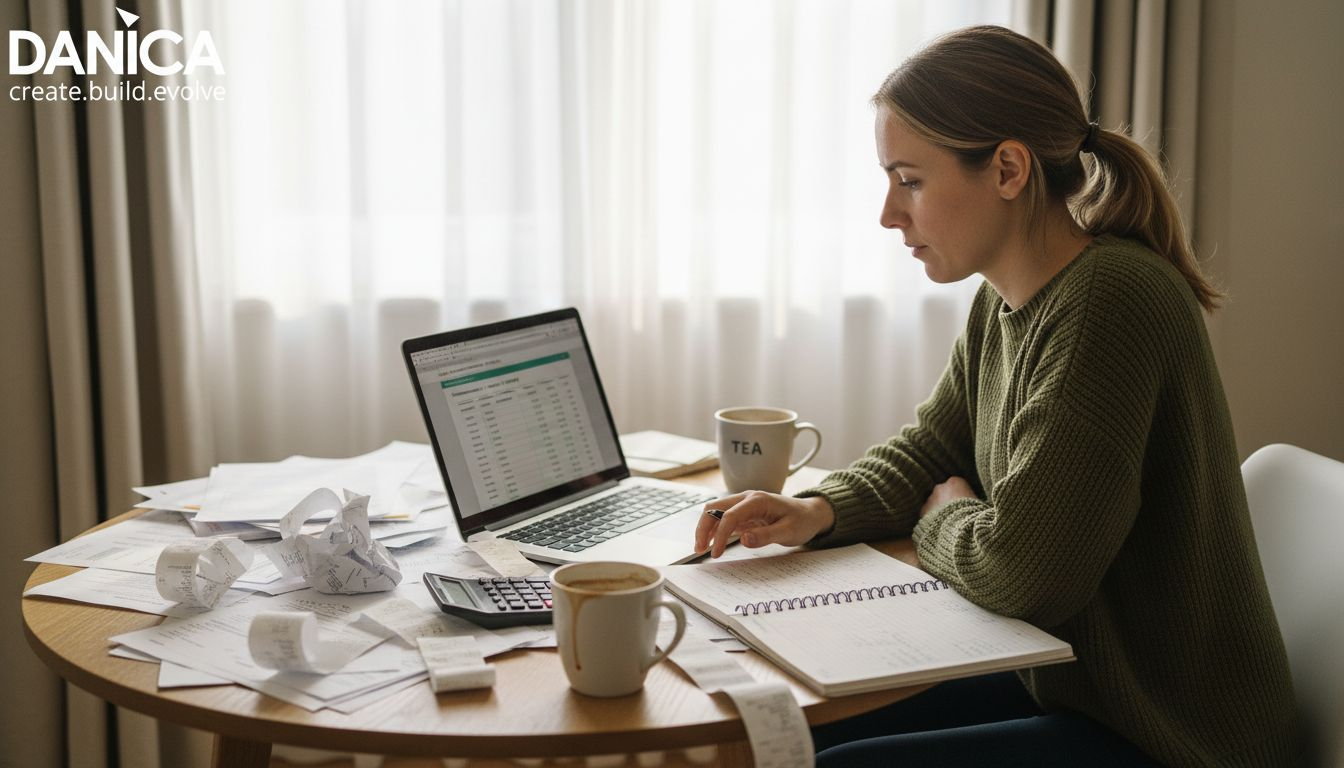 Woman budgeting for apartment renovation at table