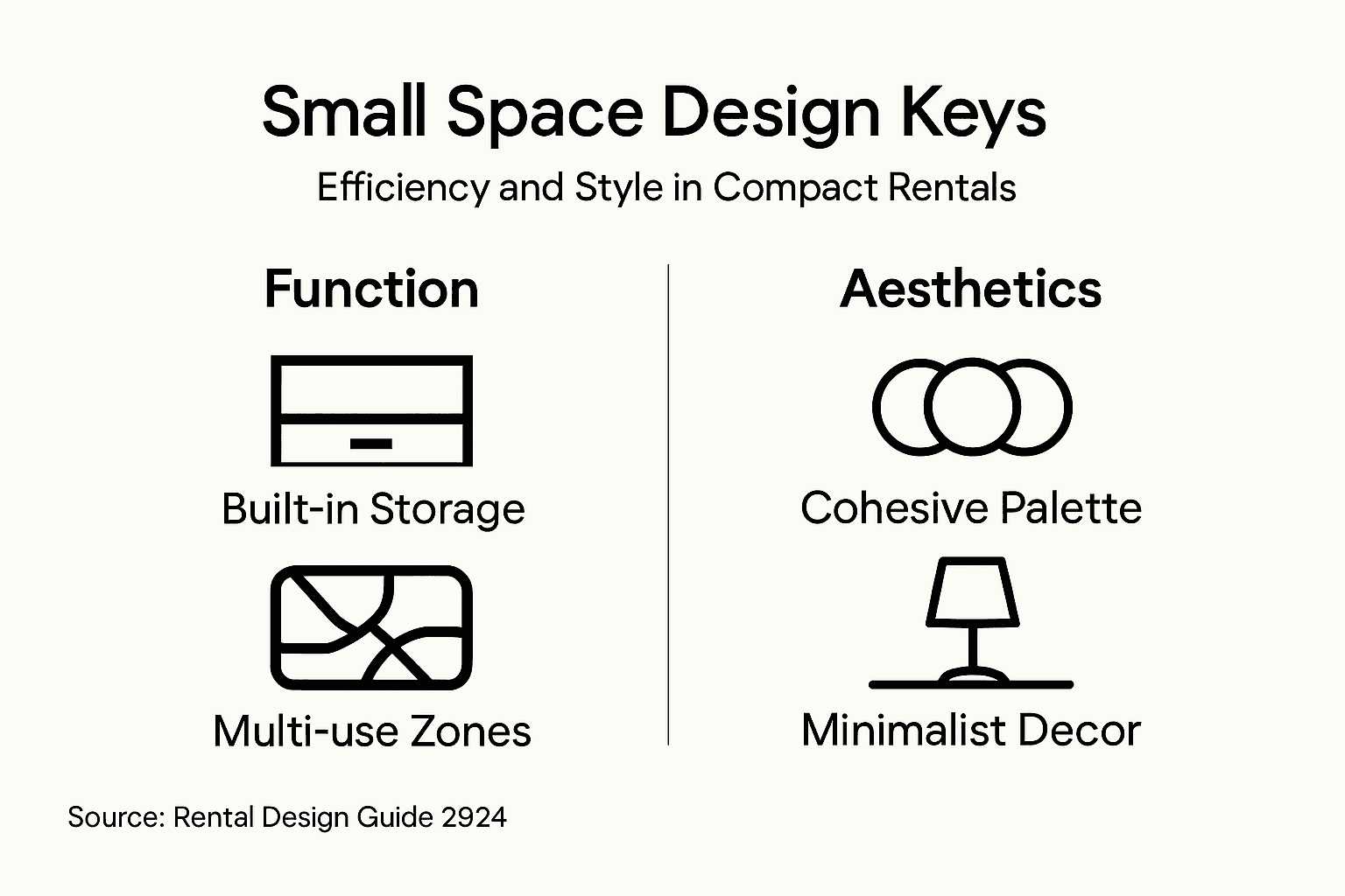 Infographic summarizing small space design principles