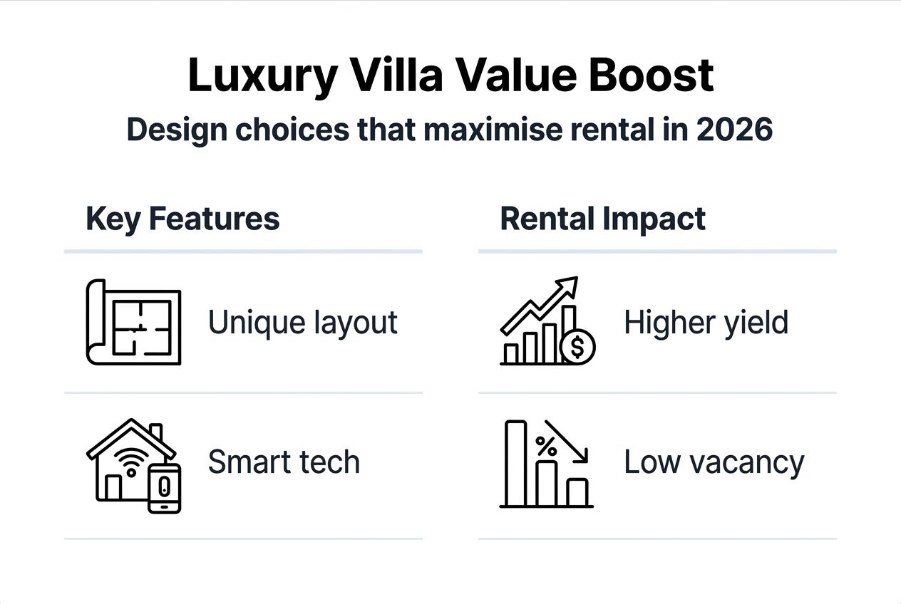 Infographic showing luxury villa design benefits