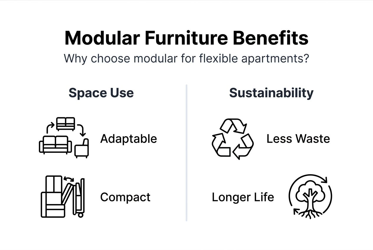 Infographic showing modular furniture advantages