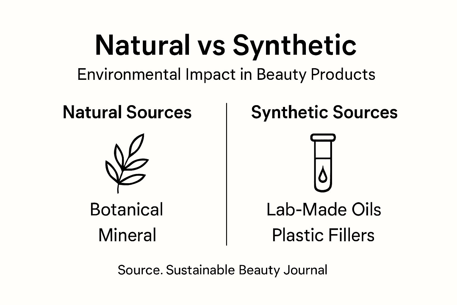 Infographic on natural and synthetic beauty impacts