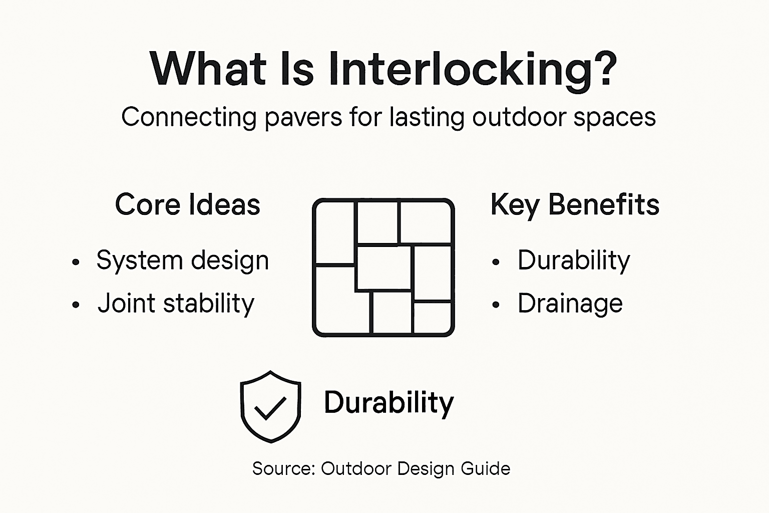 Infographic on core interlocking concepts and benefits