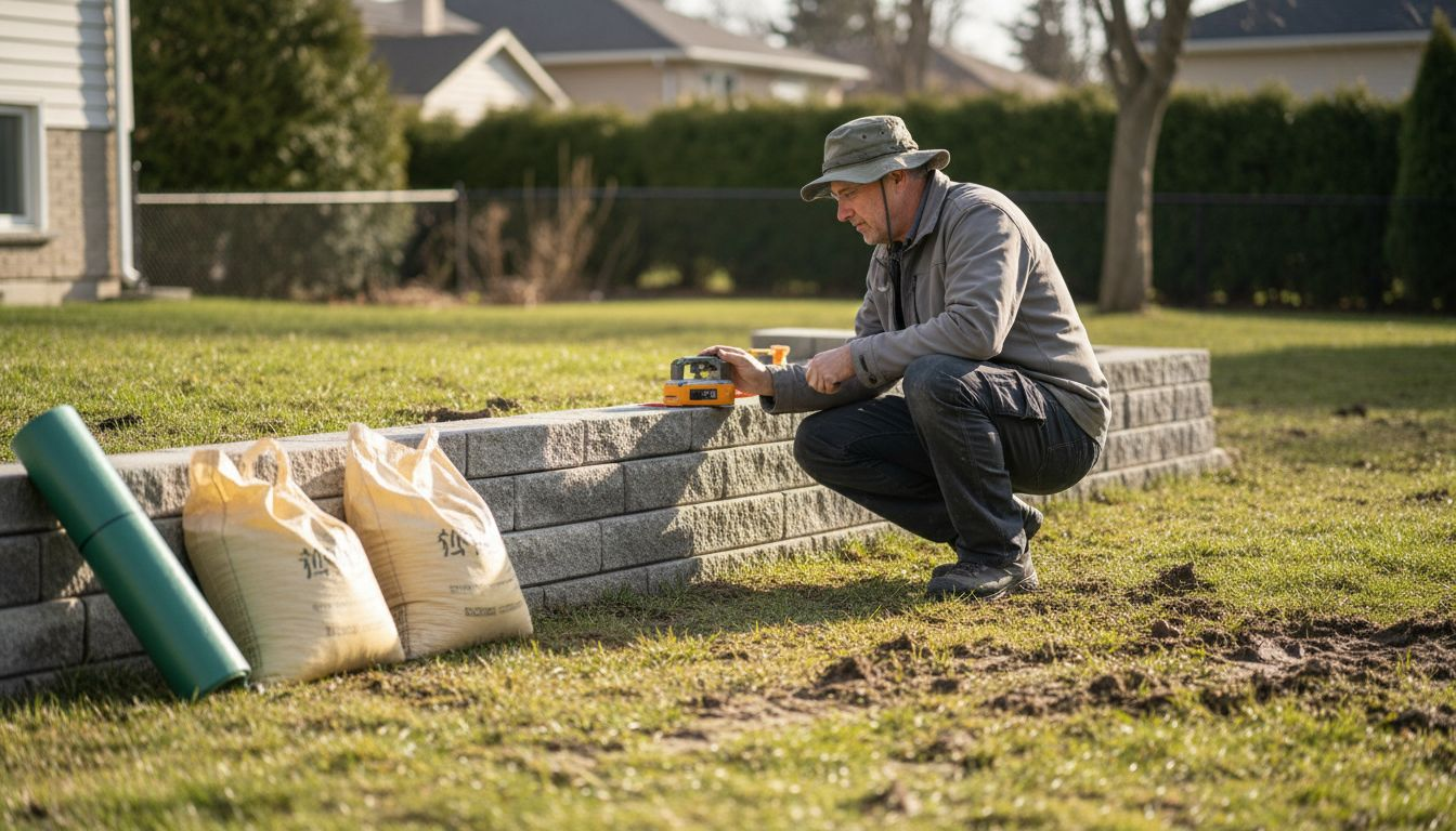 工程师上门对住宅挡土墙进行实地勘查评估