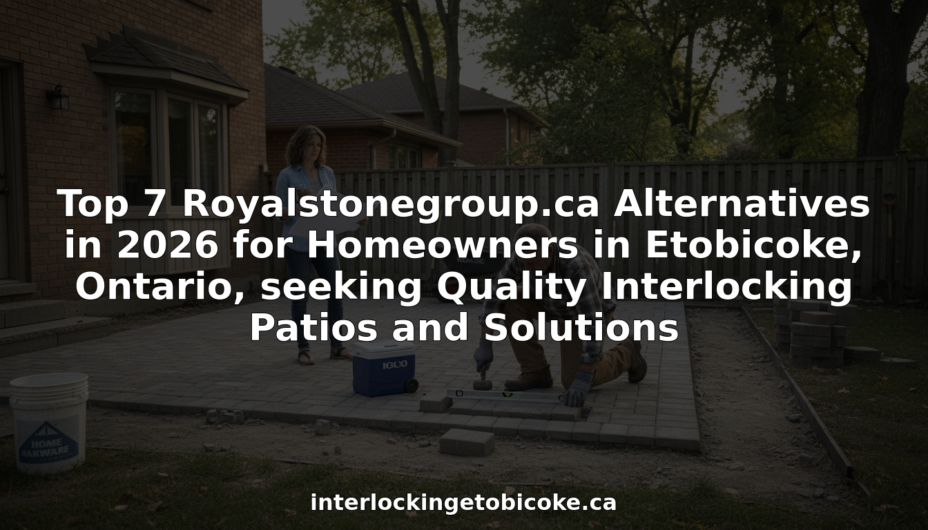 Contractor installing interlocking patio in backyard