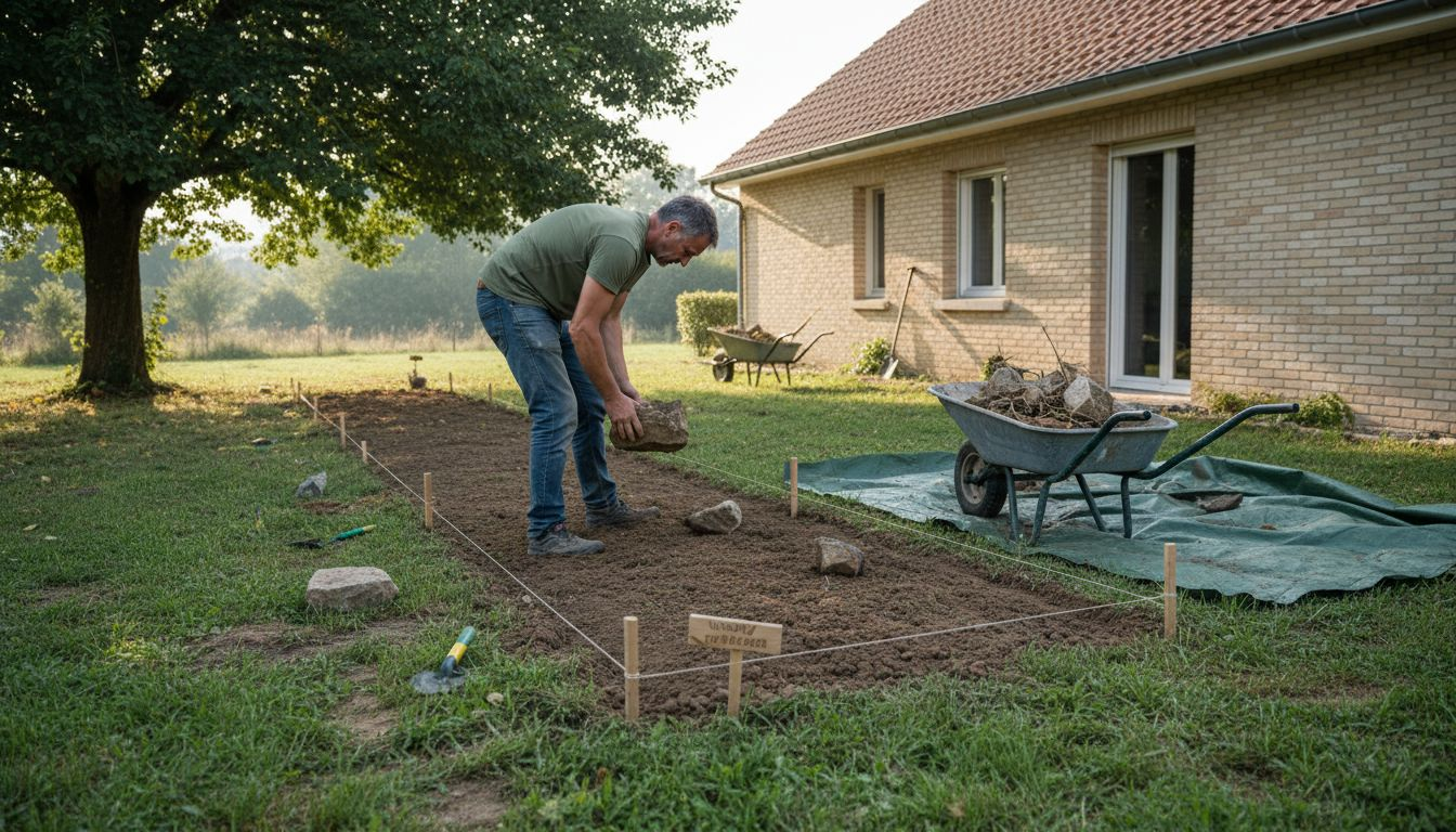 Préparer les abords de la maison pour l'installation d'un drainage extérieur