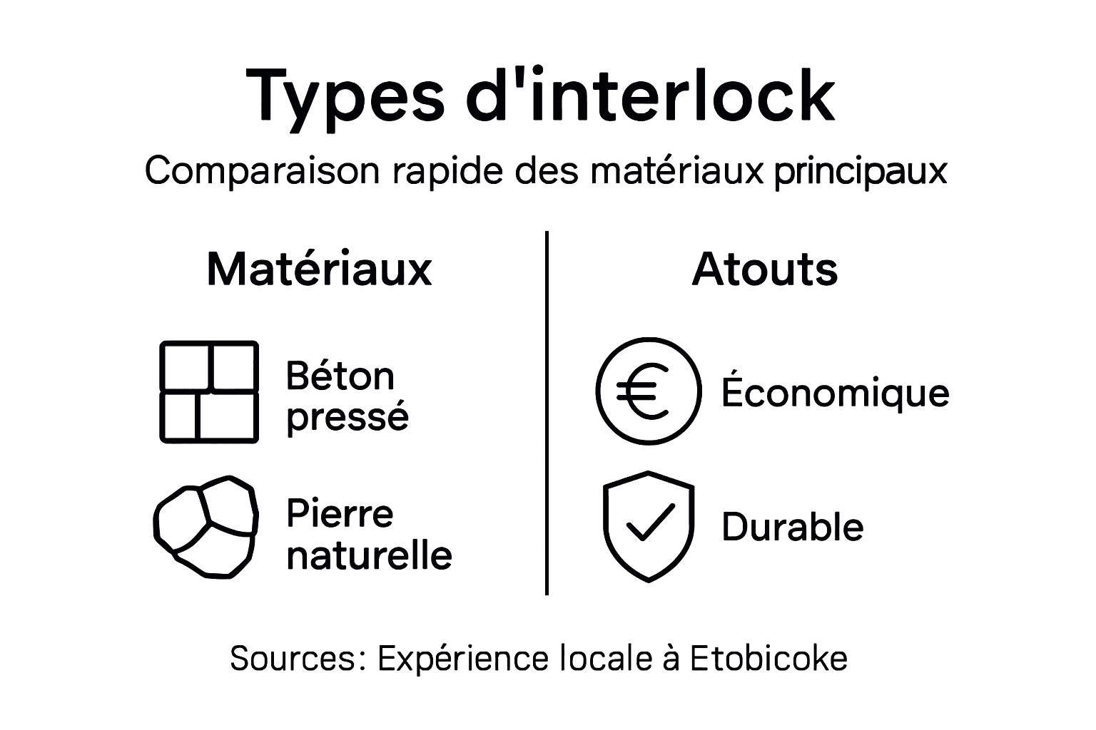 Infographie : béton, pierre naturelle ou pavés autobloquants – quel matériau choisir ?