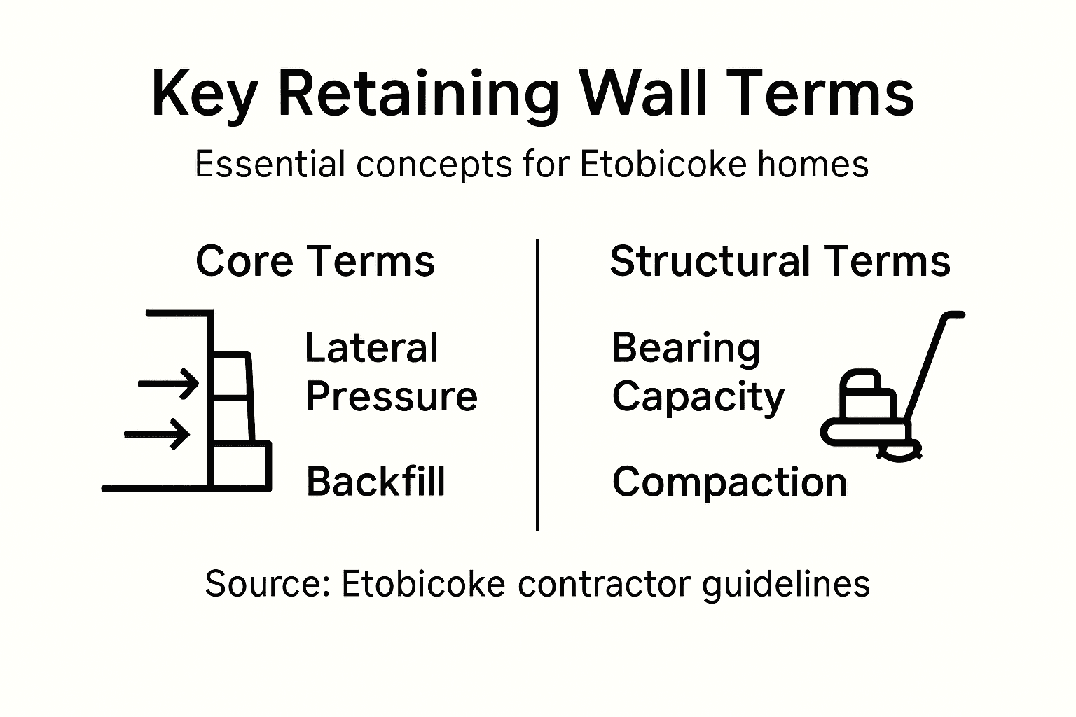 Infographic of key retaining wall concepts