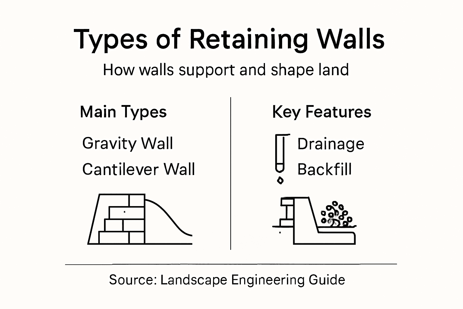 Infographic with wall types and key features labels