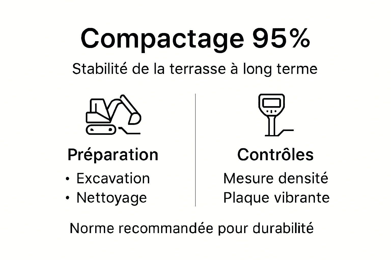 Infographie : les différentes étapes pour compacter des pavés en béton autobloquants