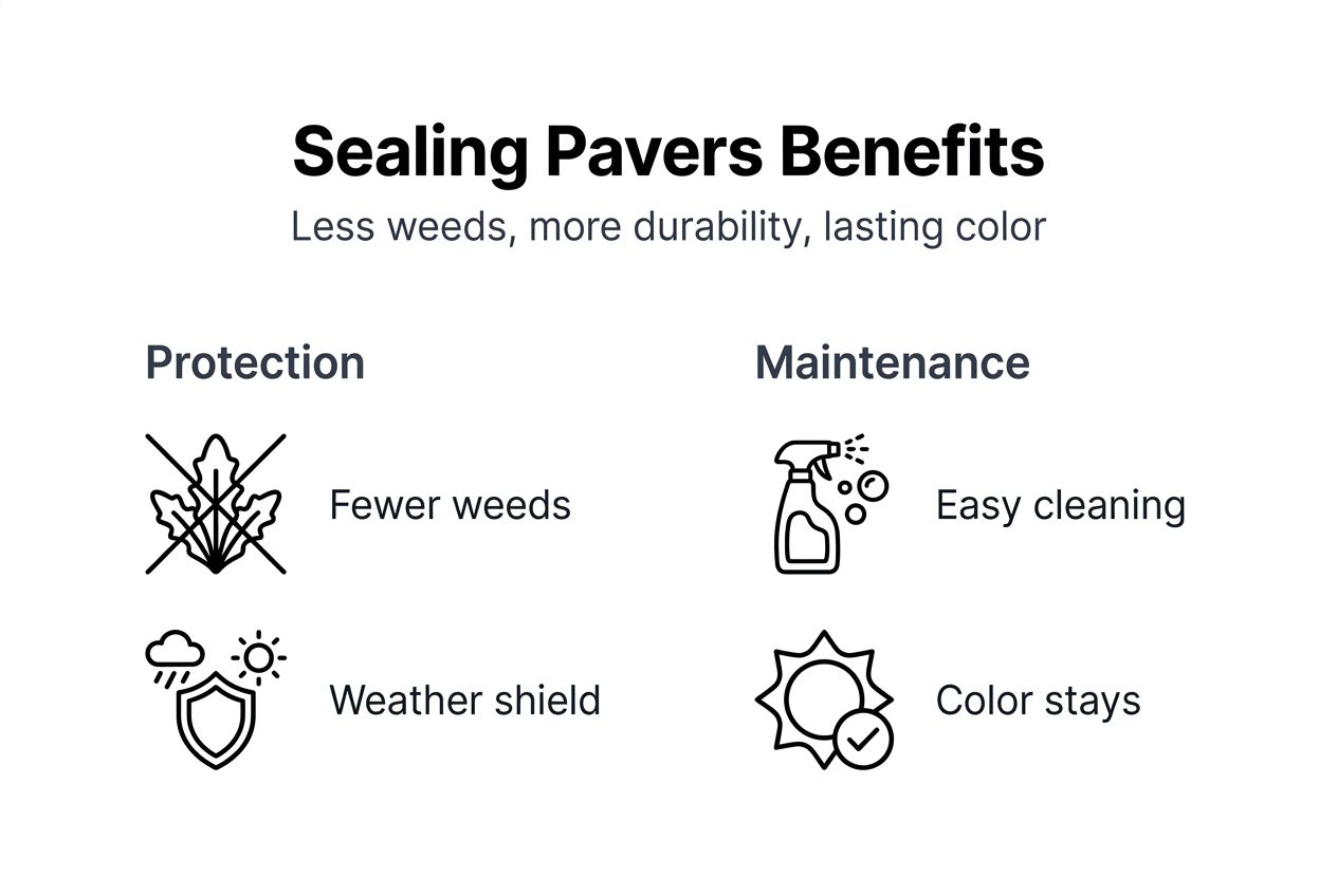 Infographic on benefits of paver sealing