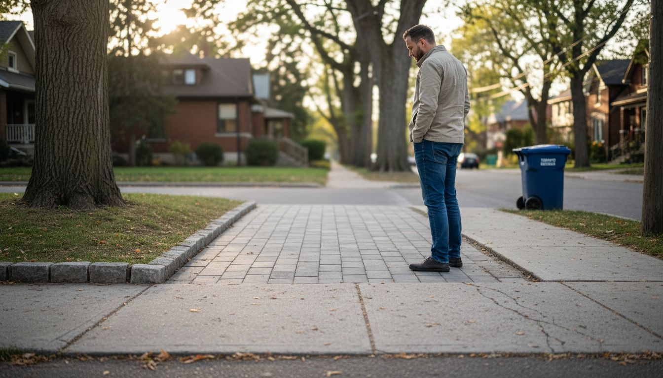 À Toronto, un inspecteur examine attentivement l’état des dalles en béton.