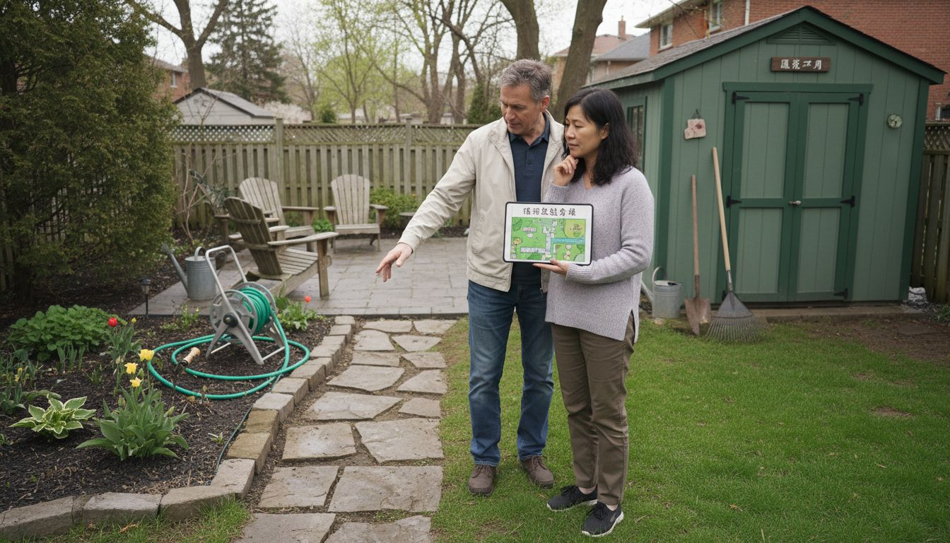 一对夫妻正在筹划翻新他们位于伊多碧谷的后院