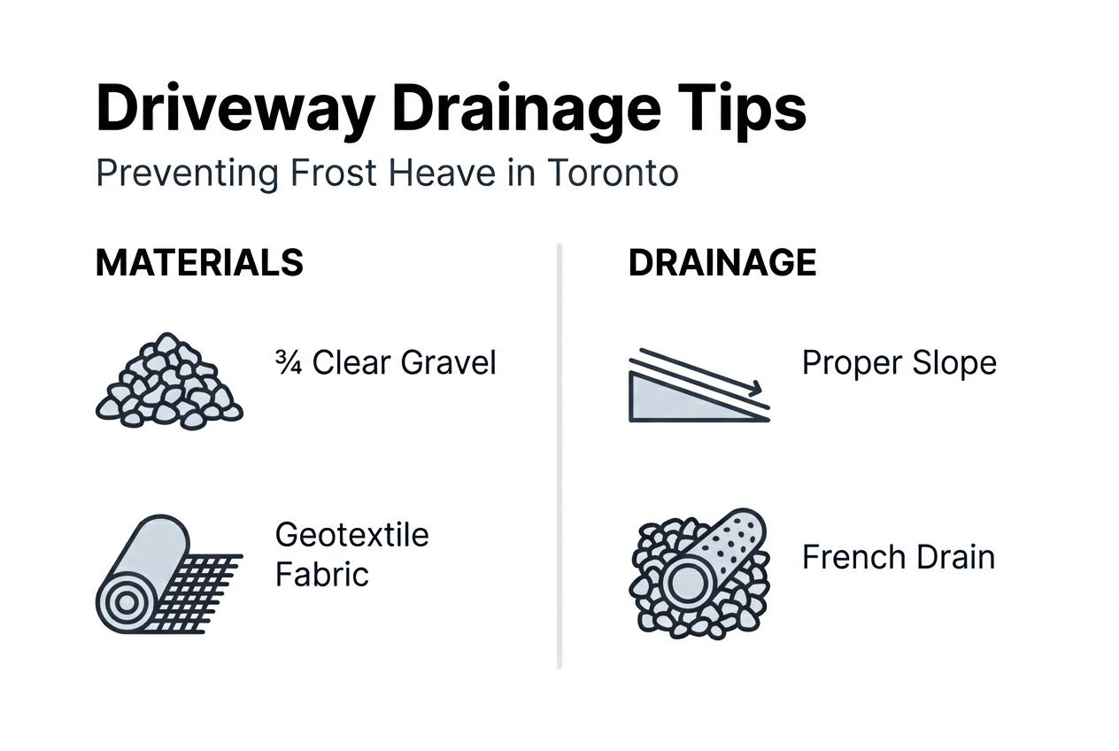 Infographic of driveway drainage and frost prevention tips