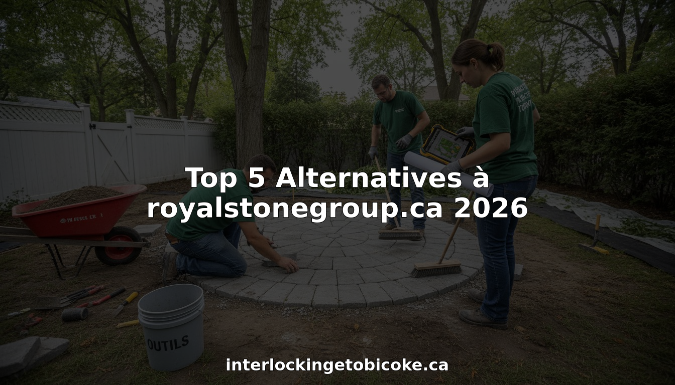 Une équipe de paysagistes s'occupe de poser des dalles en pierre dans le jardin.