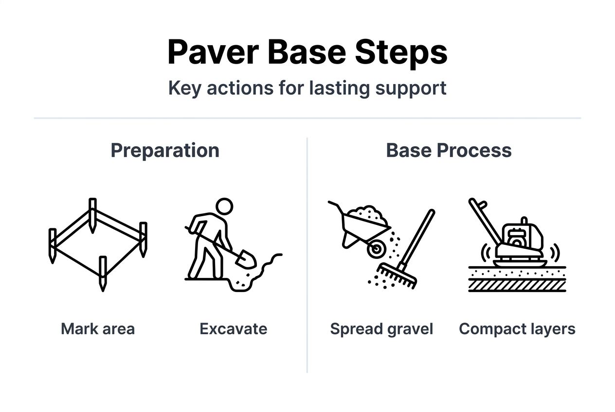 Infographic of paver base installation steps