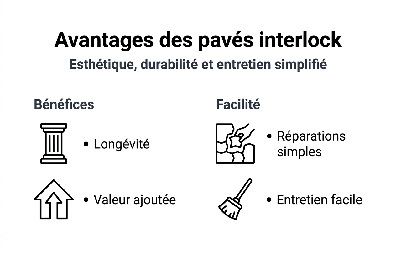 Infographie : Les atouts des pavés autobloquants pour les aménagements extérieurs résidentiels