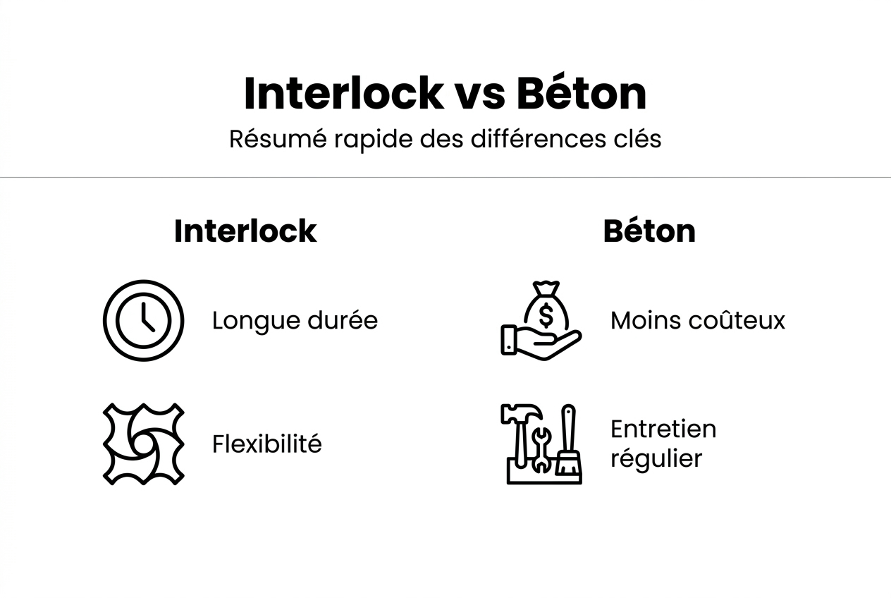 Comparatif visuel : pavés autobloquants vs dalles en béton