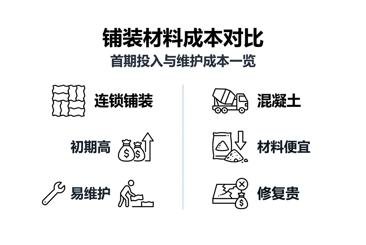 连锁砖与混凝土铺设成本对比一览