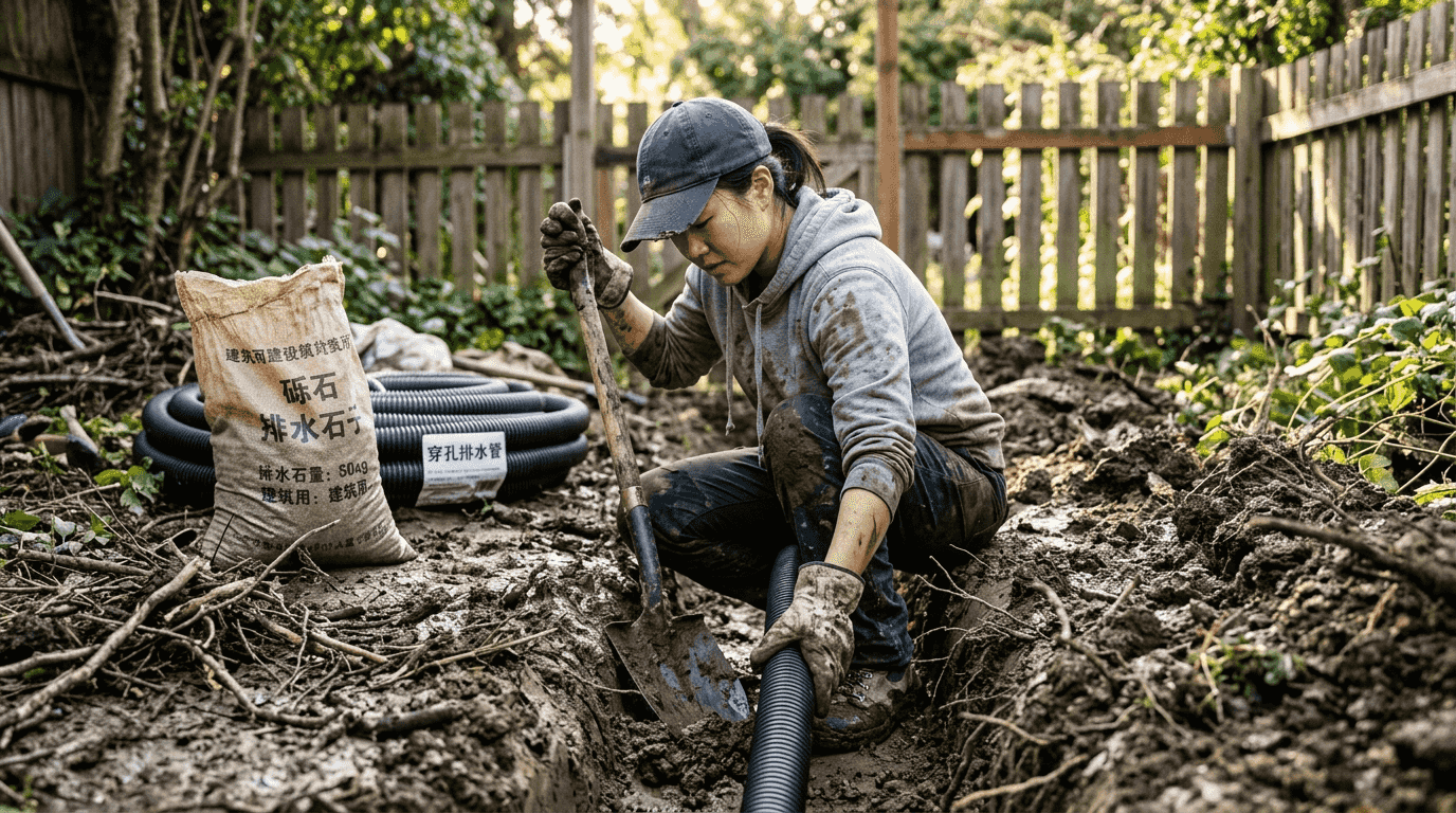 自制法式排水沟施工实录
