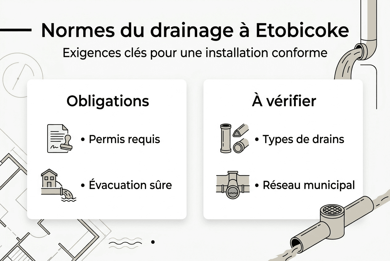 Découvrez notre infographie sur les normes en vigueur concernant le drainage à Etobicoke.