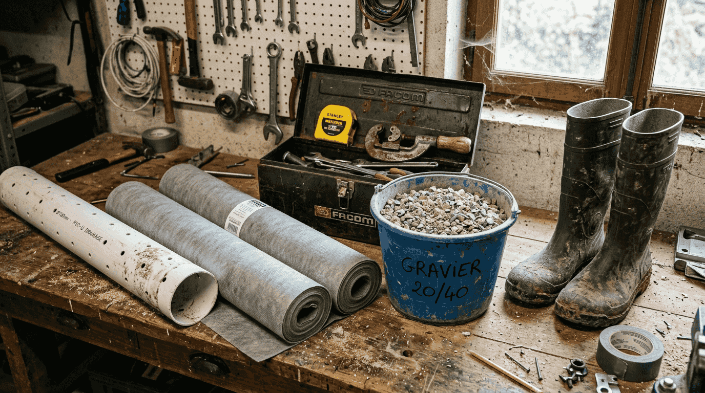 Les indispensables pour réussir son drainage extérieur : matériaux et équipements