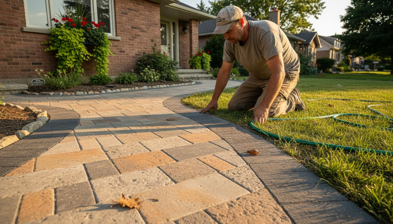 Vérification de l’état des pavés autobloquants texturés en extérieur