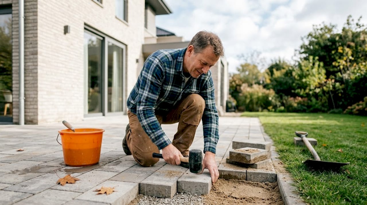 Aménagement d’une terrasse résidentielle en pavés autobloquants
