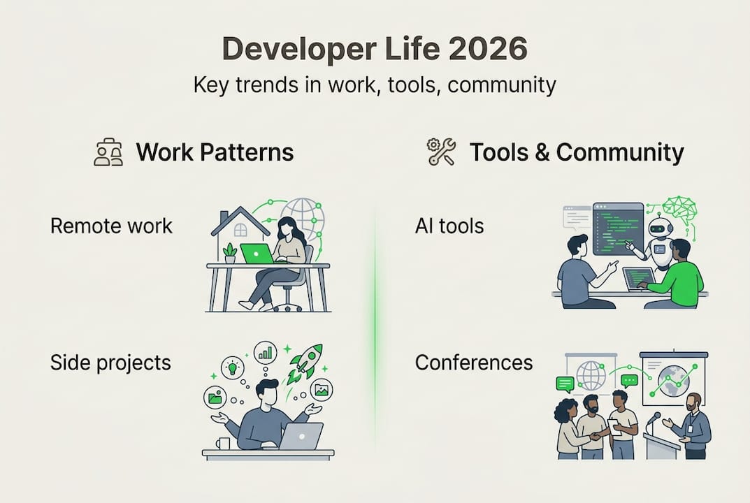 Infographic developer lifestyle trends key areas