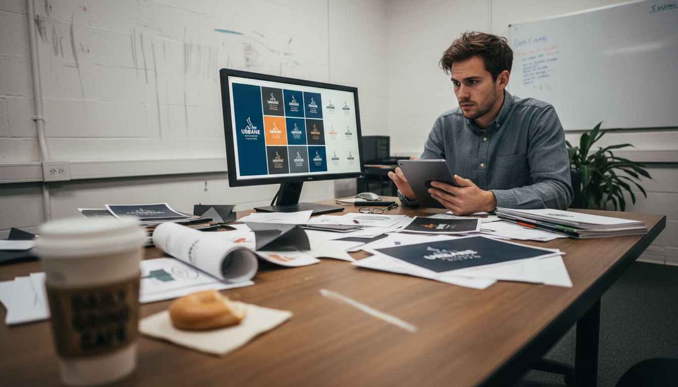 Marketer testing logos and brand colors