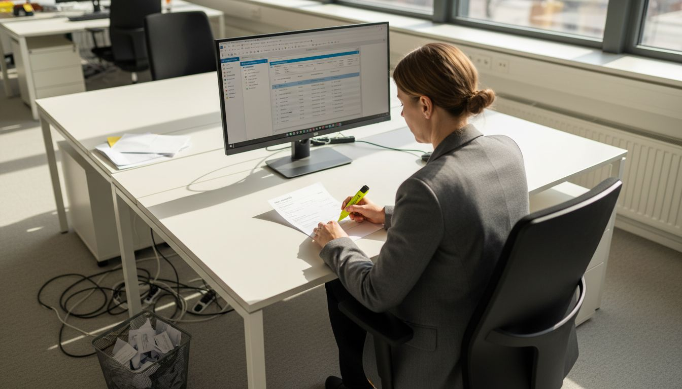 En kvinna arbetar med digital fakturahantering