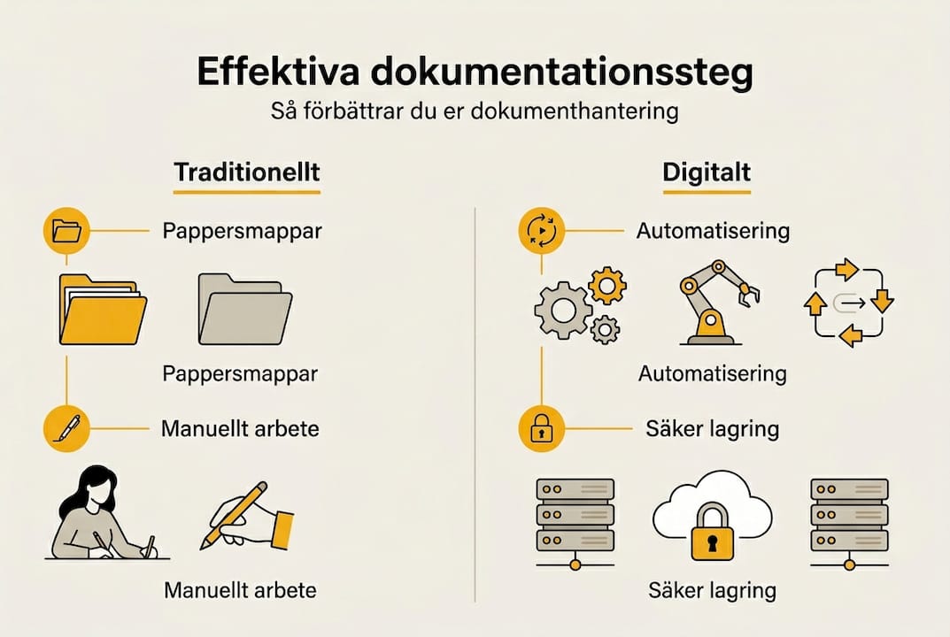 Översikt över dokumentationsprocessen – jämförelse mellan traditionella och digitala metoder